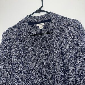 L.L. Bean Navy and White Knit Sweater